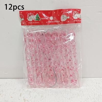 Youfap Market Holiday Home Party Decor, Crystal Clear Ice Pendants Christmas Tree Ornaments, Icicle Xmas Decorations pink