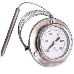 Giemme Spoleto – Professionelles Thermometer aus Edelstahl für Holzöfen und Grillgeräte 0-500 °C