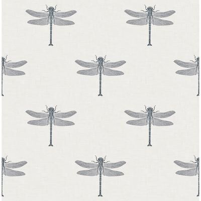 Seabrook Designs Catalina Dragonfly Unpasted Wallpaper