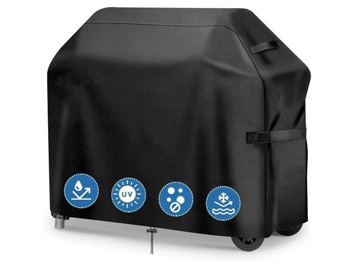 Grillabdeckung wetterfest für Gasgrills, schwarz, Schwarz, 61x122x147 cm, Grills, Grillzubehör