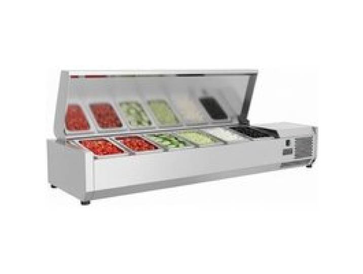 Saladette réfrigérée à ingrédients - 1500 mm - 5 GN 1/3 + 1 GN 1/2 - 0/+10°C - Inox AISI 201