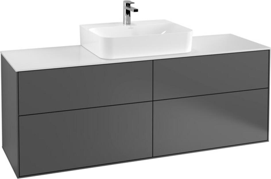 V&B Waschtischunterschrank Wandbeleuchtung Finion 160x60,3cm, Abd.-Pl. wh. m, Anthrac. m