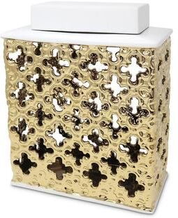 Vivience Gold Decorative Jar with White Lid