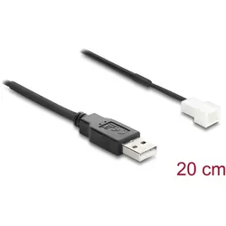DELOCK Lüfterkabel USB-A 2.0 St > 3Pin Lüfteranschl.-St 20cm