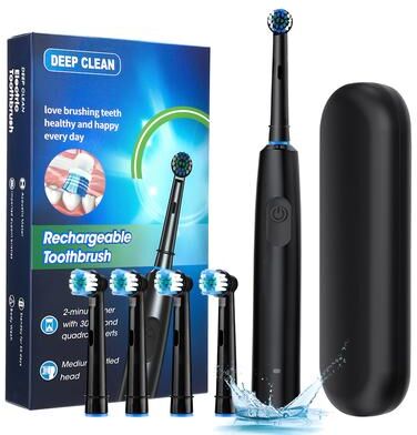 Multisell Products Hub Rechargeable Rotary Toothbrush, Intelligent Rotating Electric Toothbrush Compatible With Oral B Replacement Electric Bru white With Box