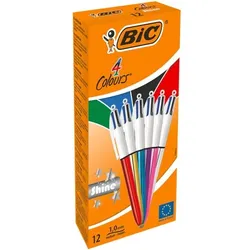 BIC 12er-Pack Kugelschreiber »4 Colours Shine« rot