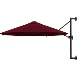 Helloshop26 - Wandmontierter Sonnenschirm mit Metallstange 300 cm bordeauxrot 02_0008682