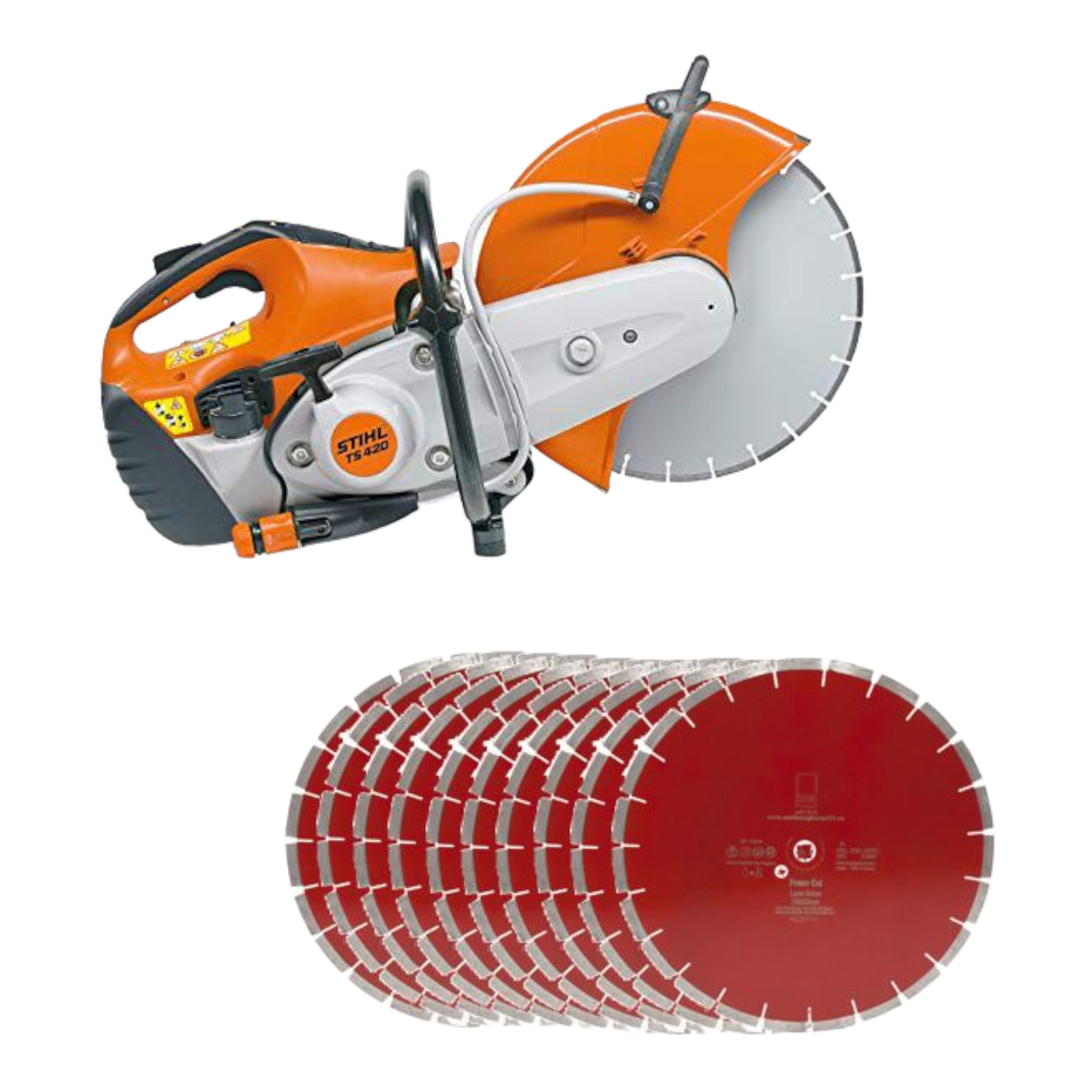 Set Stihl TS 420 Trennschleifer plus 10 Stück Power Cut Diamantscheiben 350 mm