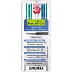Pica Dry Wasserstrahl Ersatzminen für Tieflochmarker-Bleistift 2.8 mm 3x grün, 3x blau, 2x weiß
