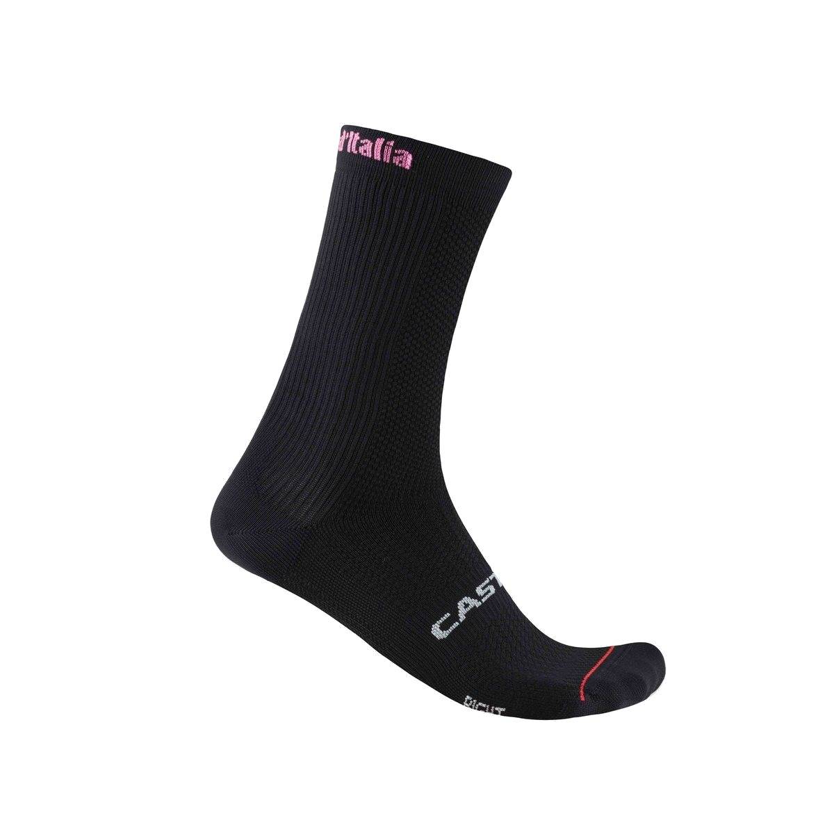 Meias Castelli Giro d'Italia Logo 18 Preto, Tamanho L/XL Unisex