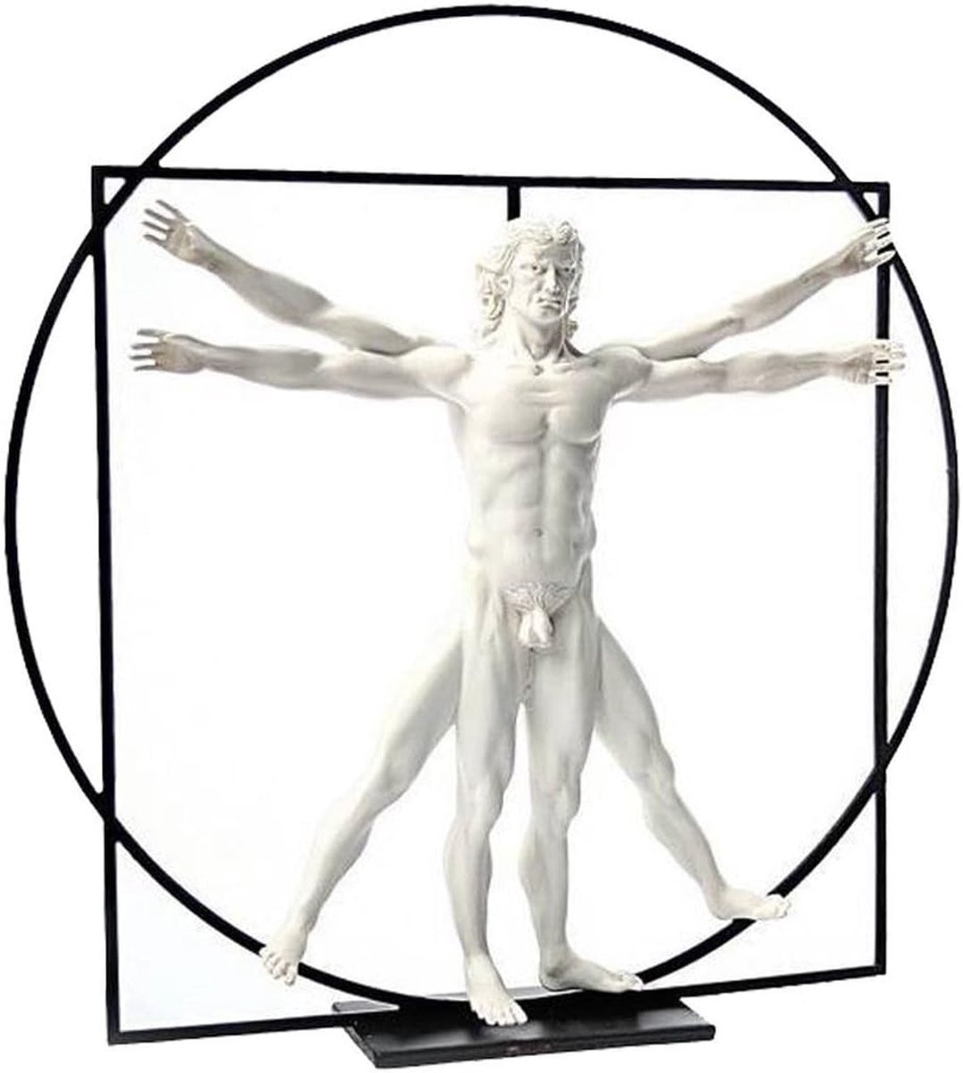 Vitruviaanse Mens Iconische Studie 3D Interpretatie Kunstzinnige Decoratie Hoogte: 21,6 cm