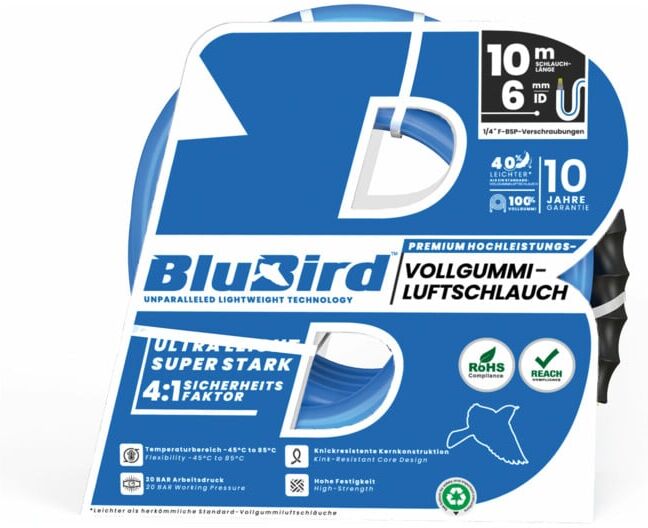 Riegler BluBird Set de raccords d'atelier, coupleur de sécurité, Ø12x6, 10 m (WSG.BB.12X6.S10.DKSK)