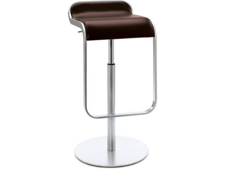 Barhocker Lem Lapalma Sitz Leder dunkelbraun, Designer Shin, Tomoko Azumi, 37x63-75x42 cm