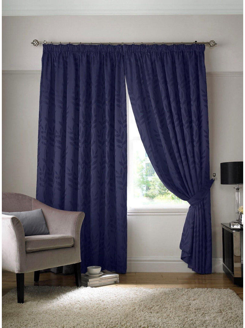 Ophelia & Co. Sadler Room Darkening Curtain Navy Blue 229 W x 229 D cm