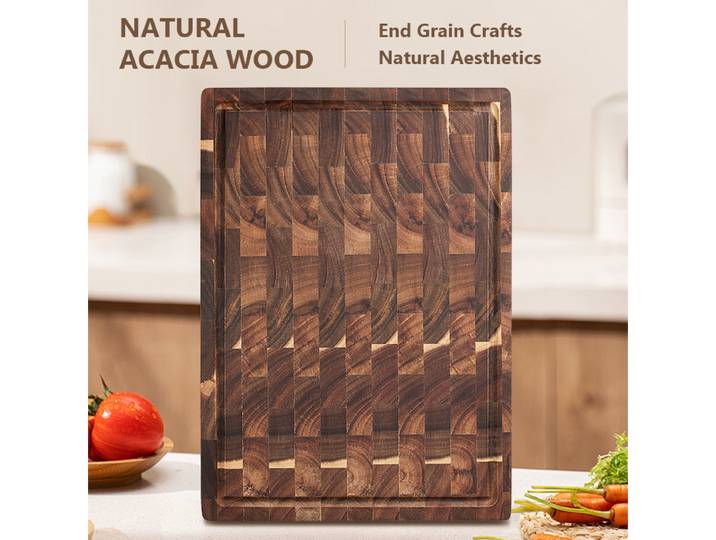 Planche à découper Double face utilisant une planche à découper d'épissure en bois d'acacia de qualité supérieure, outils de cuisine résistants à l'eau et à l'humidité