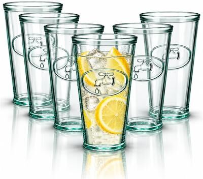 Amici Home Set of 6 Water Tap Collection Drinking Glasses - 16 oz