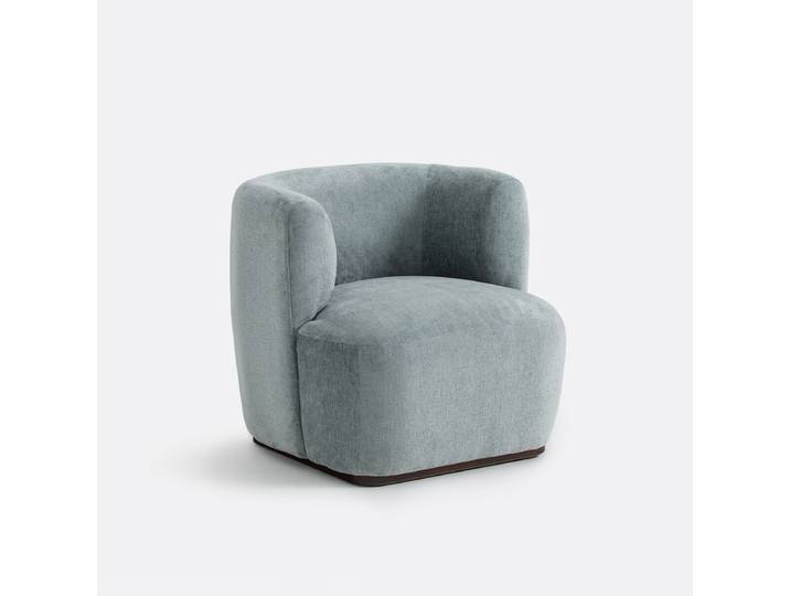 LA REDOUTE Fauteuil velours, NIDOU Bleu Uni