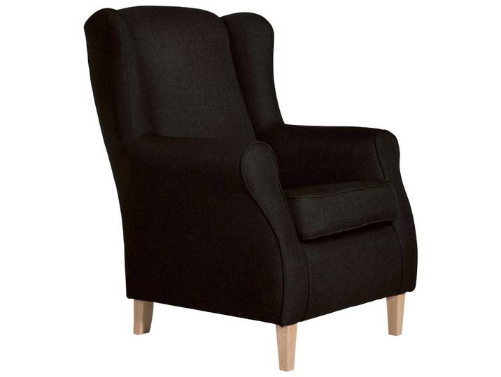 Max Winzer Ohrensessel Lesesessel, Dunkelbraun, Holz, Buche, 77x103x86 cm, Goldenes M, Made in Europe, Wohnzimmer, Sessel, Polstersessel