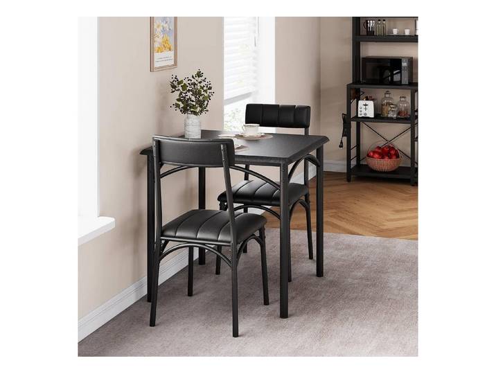 LuxusKollektion Essgruppe Essgruppe 3-tlg. 74x74cm schwarz, (3-tlg)