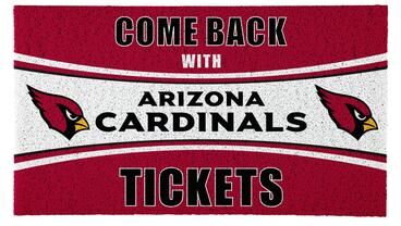 Evergreen "Arizona Cardinals 28 in. x 16 in. PVC ""Come Back With Tickets"" Trapper Door Mat"