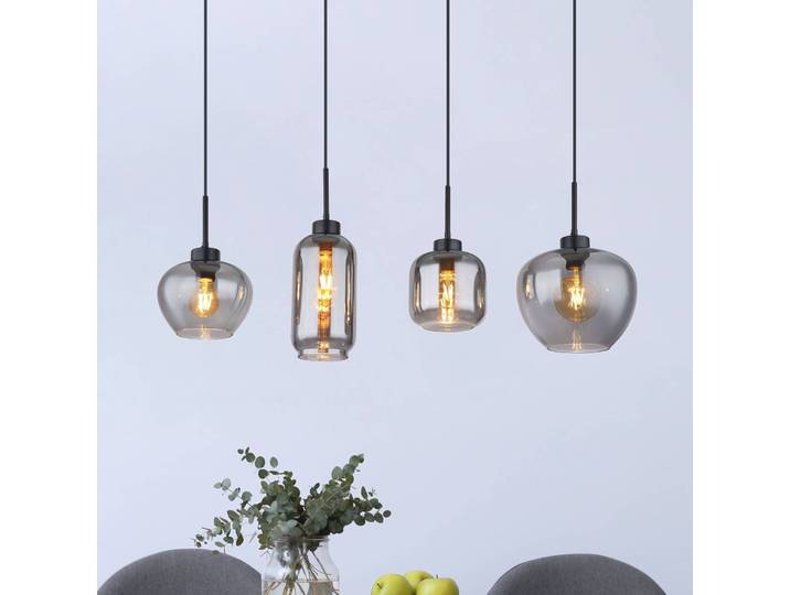 Globo Hängelampe Matt, dimmbar, alu / grau / zink, für Wohn- / Esszimmer, Glas, Pendelleuchte