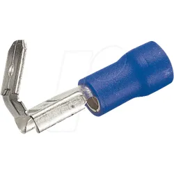 FSA-B-6,35 - Flachsteckadapter, Breite: 6,35mm, blau