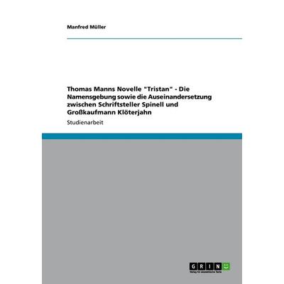 Thomas Manns Novelle 'Tristan' - Die Namensgebung sowie die Auseinandersetzung zwischen Schriftsteller Spinell und Großkaufmann Klöterjahn,