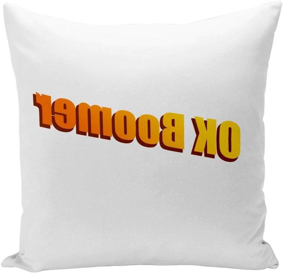 Wit Kussenovertrek met OK Boomer Print - 40 x 40 cm