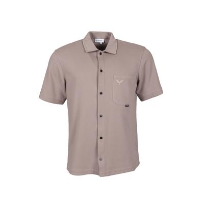 Kurzarmhemd KLEINIGKEIT "Kleinigkeit Tim Hemdzko", Herren, Gr. XXL, US-Größen, beige (taupe), 100% Baumwolle, unifarben, normal, Hemden