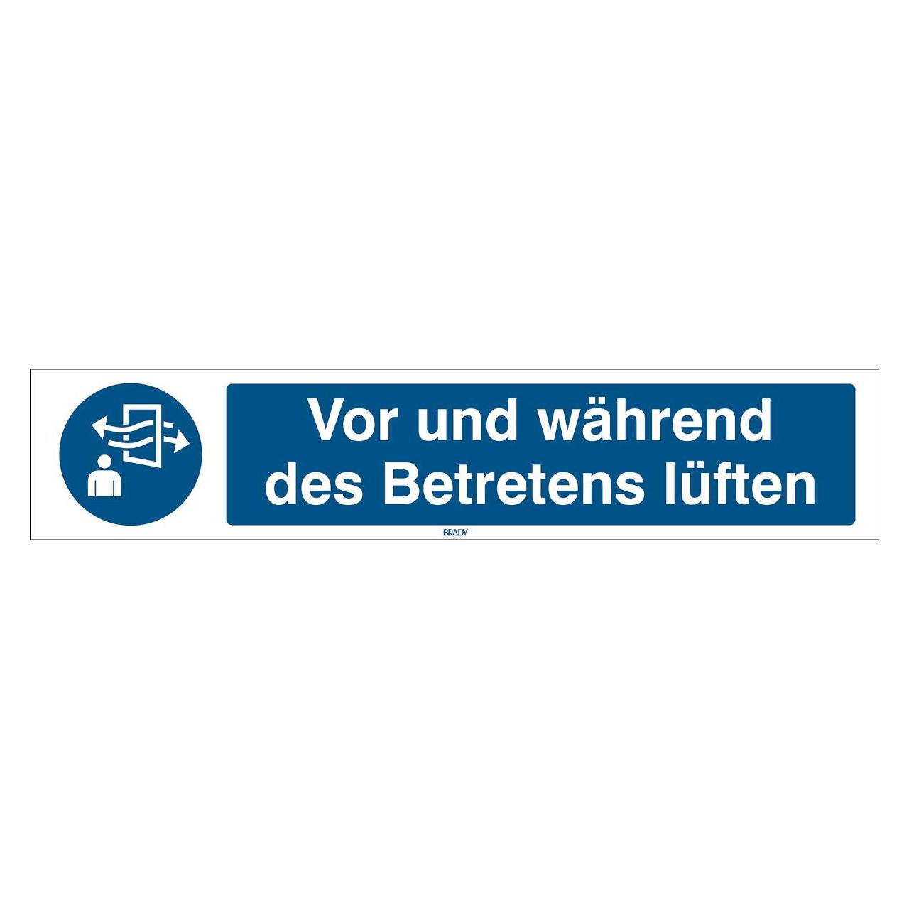 Brady ISO-Sicherheitsschild - Vor und während des Betretens lüften (311859)