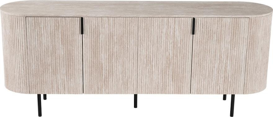 Meublorama Buffet VAGOS Licht eiken – Moderne buffetkast met 4 deuren – Breedte: 200 cm