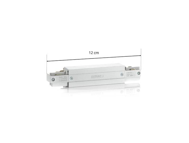 Eutrac I-Verbinder Einspeisemöglichkeit, silber 3-Phasen, alu / grau / zink, Stromschienenstrahler