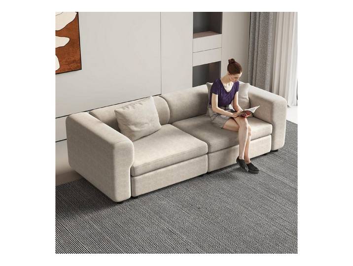 LuxusKollektion Sofa Stoffsofa 2Sitzer modular Sofaelemente Direkte Reihe - 2 Personen