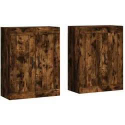 vidaXL Wandschränke 2 Stk. Räuchereiche Holzwerkstoff