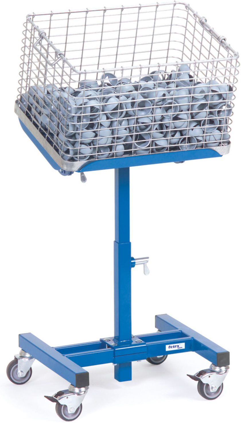 Materialständer Ladefl.-L510xB410mm verstellb.H.500-775mm brillantblau fahrbar ; fetra (3280)