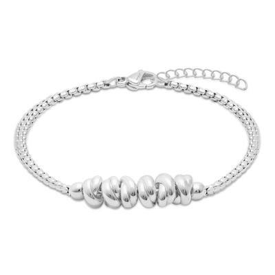 Armband S.OLIVER "Knots, Knoten-Design", silber (edelstahlfarben), Armbänder, Damen, 20cm, Edelstahl, Armband