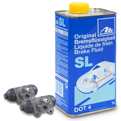 Bestprice 2x Radbremszylinder + ATE Bremsflüssigkeit hinten [Hersteller-Nr. 34007472] für Citroën, Peugeot