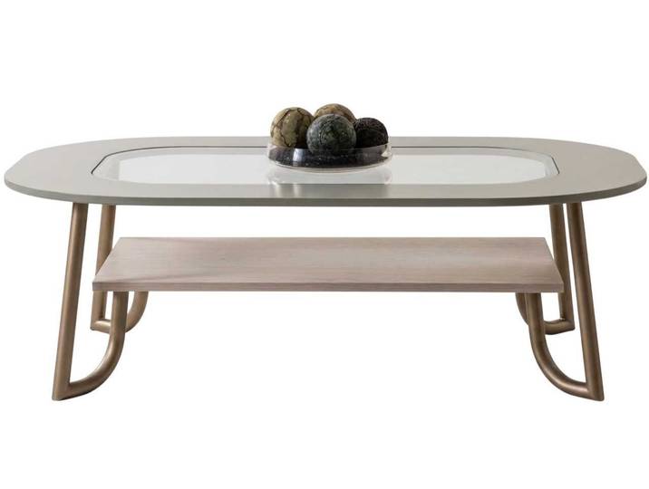 JVmoebel Couchtisch Couchtisch Stil modern Farbe grau Glas oval neu Metall Wohnzimmer