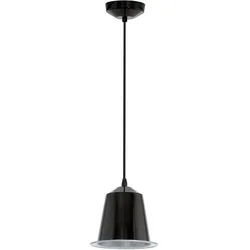 LED 5 Watt Decken Pendel Hänge Lampe Leuchte Stahl schwarz glänzend EGLO 75112