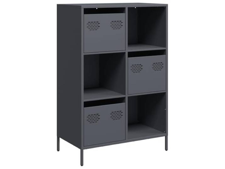 HKTMGDNG Highboard Anthrazit, 68x39x103,5 cm Stahlschrank Praktischer Stauraum fürs Schlafzimmer: 3 Schubladen und 3 Fächer aus robustem Stahl sorgen für dauerhafte Ordnung.