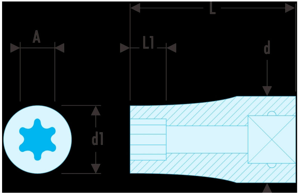 Facom Steckschlüssel 1/4" TX E6 (RTX.6)