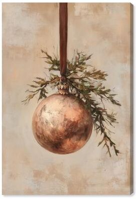 Bronze Bauble Christmas Wall Decor Canvas Print by Art Remedy