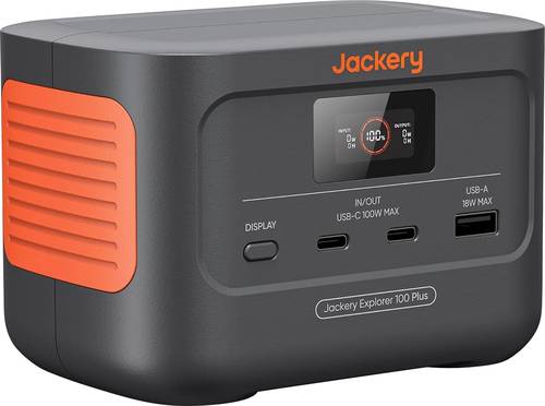 Jackery Explorer 100 Plus Powerstation 31Ah LiFePO 4 Schwarz, Orange mit Laderegler