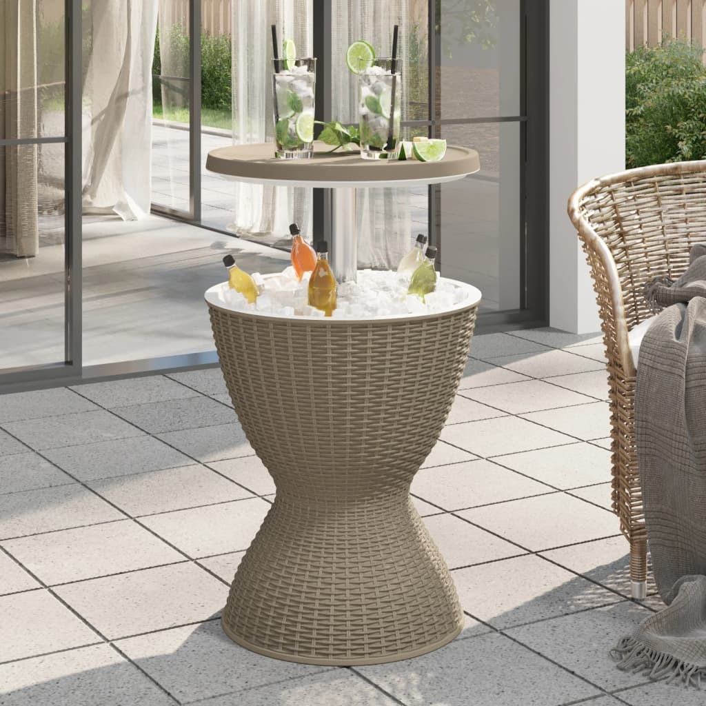 The Living Store 3-in-1 tafel met geïntegreerde ijskast, lichtbruin