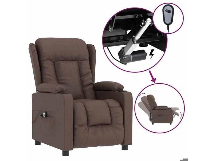 Fauteuil Releveur - ORVEL - Fauteuil inclinable électrique - Marron - Similicuir 54738