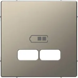 MertenZentralplatte für USB Ladestation-Einsatz, System Design, Nickelmetallic