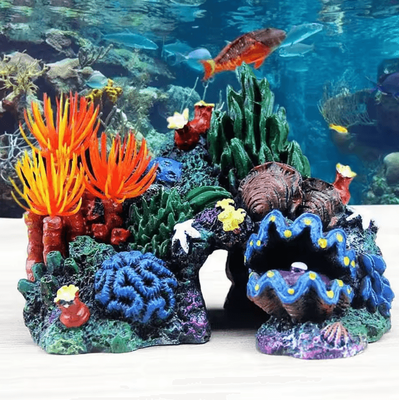 Inspire Curations Coral Reef Island Aquarium Decor Realistic Resin Fish Tank Ornament Coral Reef Island Aquarium Decor Realistic Resin Fish Tank Ornament