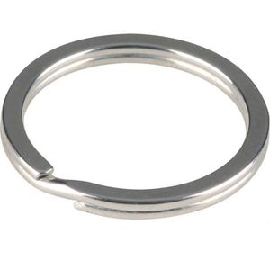 Böttcher-AG Schlüsselring Durchmesser 30 mm, flach geprägt, glanzvernickelter Stahl, 10 Stück