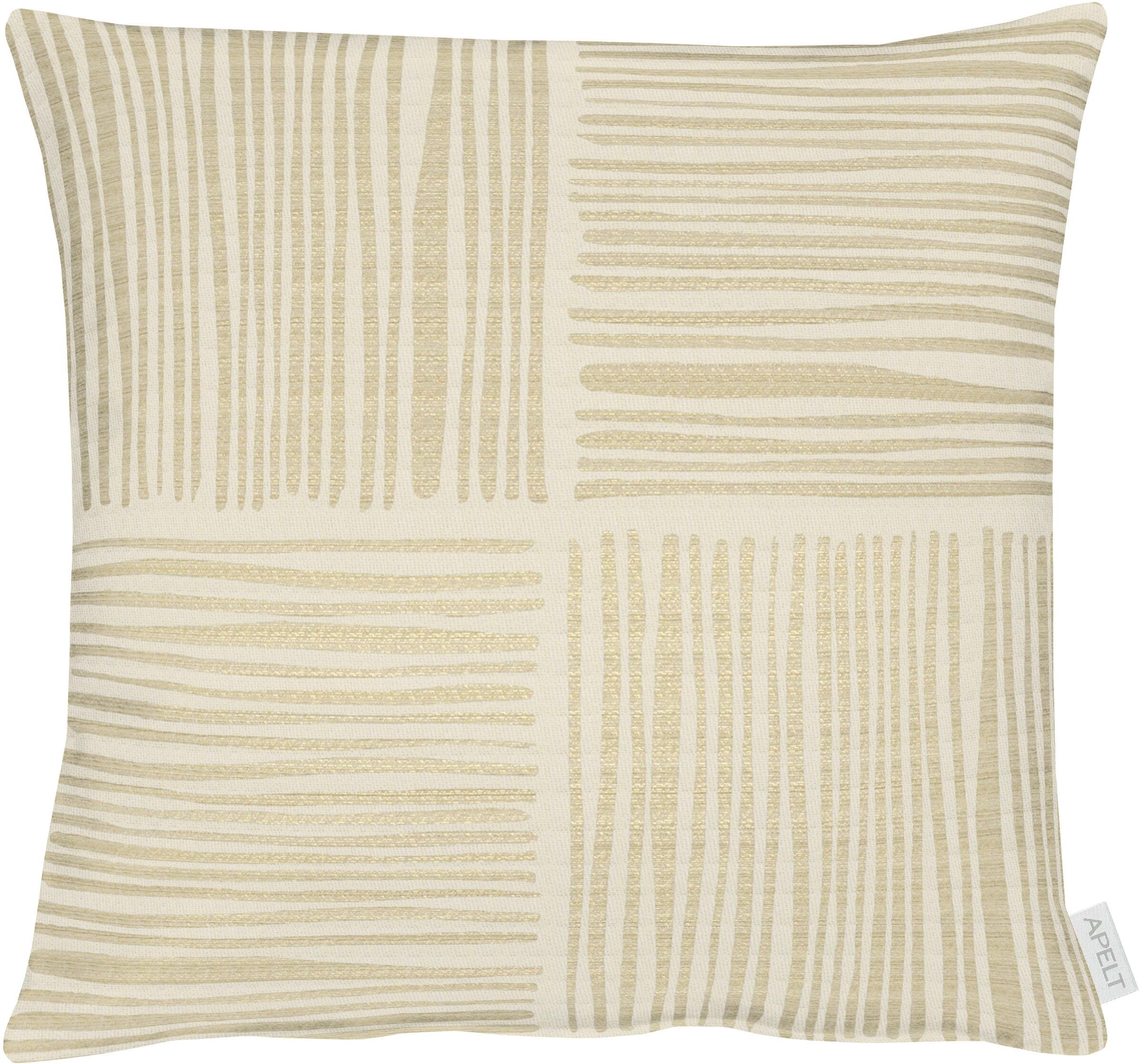 Dekokissen APELT "Timor" Gr. 1, beige (beige, gemustert), B:49cm L:49cm, Baumwolle, Polyester, Dekokissen_Sitzkissen_Kissenhüllen, Dekokissen, Kissenhülle ohne Füllung, 1 Stück beige, gemustert B/L: 49cm x 49cm, 1 Stk.