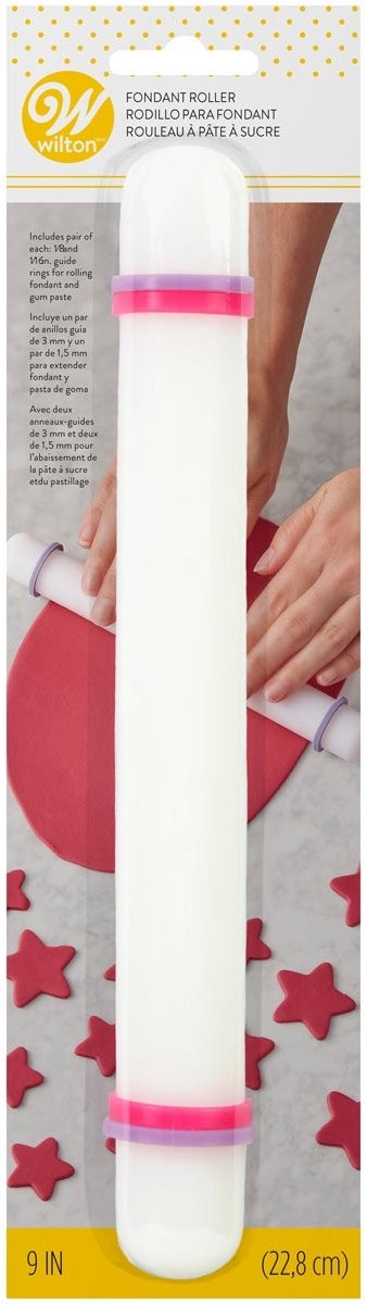 Wilton Perfect Height Deegroller met Afstandsringen voor Fondant en Marsepein, 22,5 cm